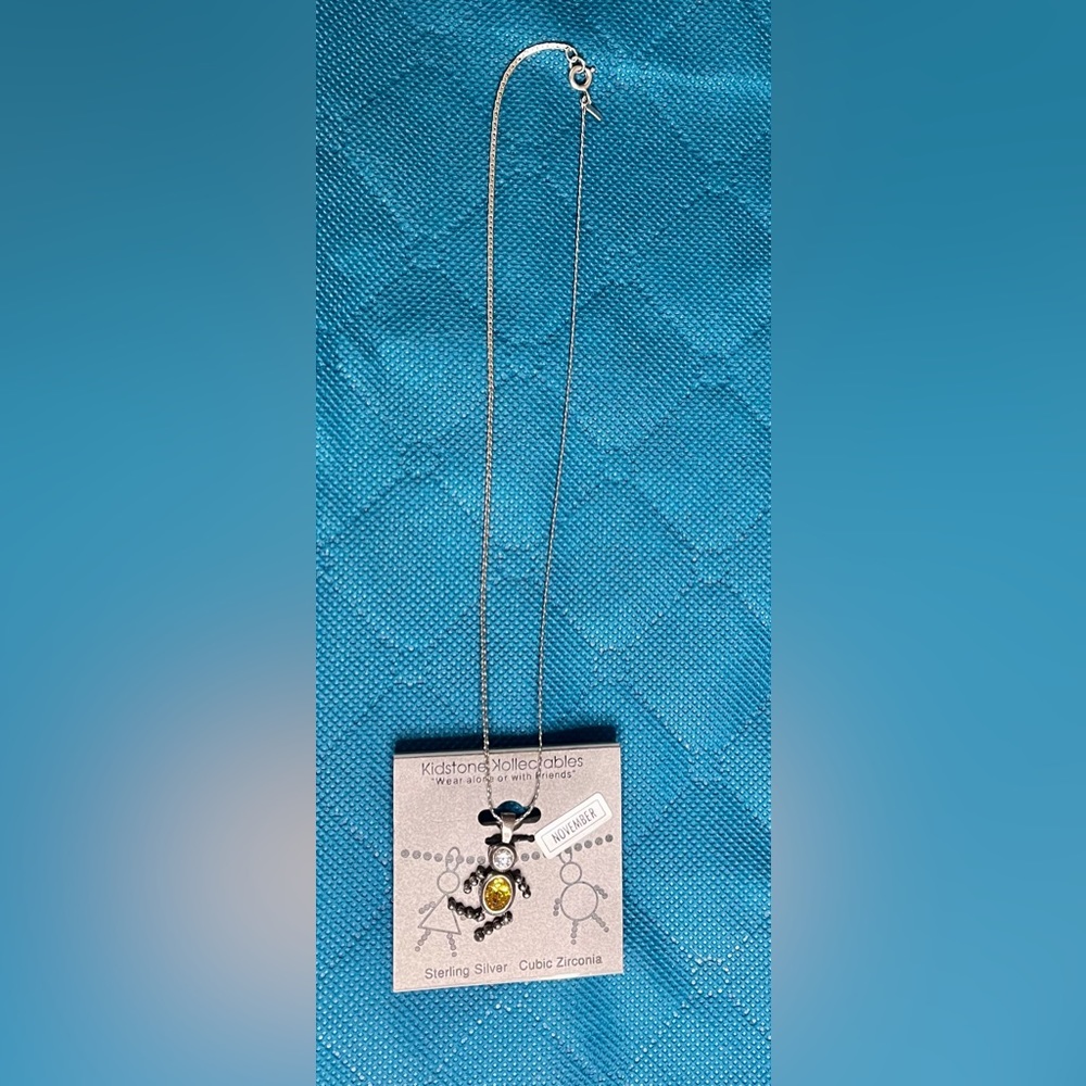 November birthstone silver person pendant & chain - Picture 5 of 11